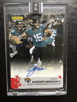 Gardner Minshew Ii Rookie Card Rc Autograph Auto - Very Rare.  Only 10 Made
