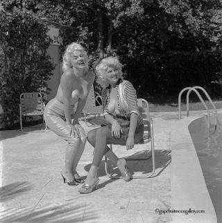 Bunny Yeager Camera Negative Photograph Self Portrait With Topless Maria Stinger