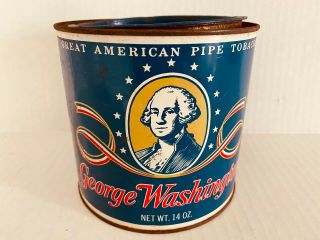 George Washington Pipe Tobacco 14 Oz Tin Can W Lid R J Reynolds Winston Salem Nc