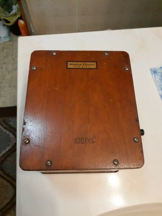 Vintage Antique Oak Wood Western Electric Junction Box 90530 10,  000 Watt