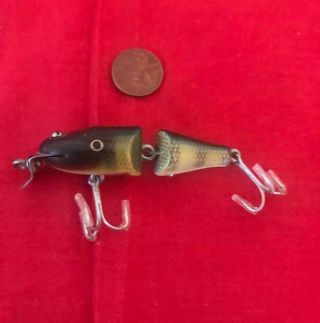 Vintage Jointed Creek Chub Baby Pikie In Perch Color.
