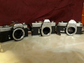 Vintage Minolta Srt 101 35mm Film Camera Body And Xd11 And Sr - 7 Bodies