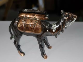 Vintage Brass Antique Metal Camel Table Cigarette Lighter Missing Lighter