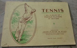 Vintage 1936 John Player & Sons Cigarette Cards Album " Tennis " Full Set 50 Vgc