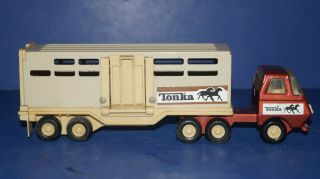 Vintage Tonka Semi Tractor Truck Cab & Horse Trailer