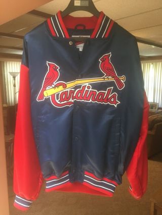 Mens Xl - Vtg 90s Mlb St.  Louis Cardinals Starter Embroidered Lined Snap Jacket