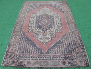 Turkish Rug 57  X88  Vintage Muted Color Oriental Primitive Carpet 147x226cm