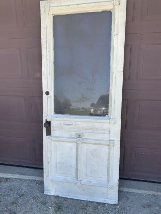 Antique Vintage Victorian Wood Door with Glass 3