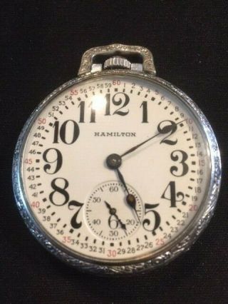 Antique Hamilton 992 Railroad Pocket Watch 16s 21j Montgomery Dial -