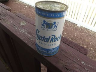 Vintage Crystal Rock White Label Pilsener Flat Top Beer Can,