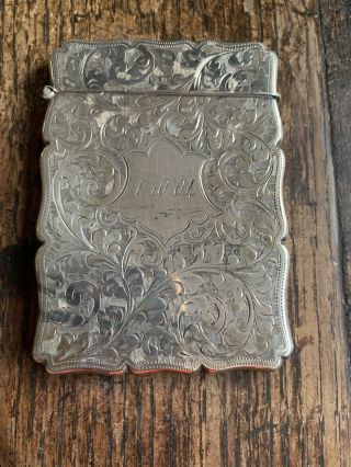 Fine Quality Antique Edwardian Silver Card Case Samuel M Levi Birmingham 1903