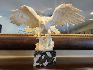 Lord Of The Skies A.  Santini Made In Italy Alabaster And Marble Base Sculpture