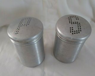 Set Vintage Aluminum Salt & Pepper Shakers