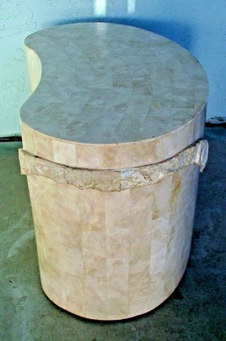 Vintage Maitland Smith Tessellated Stone Kidney Shape Side Table 1970s 3
