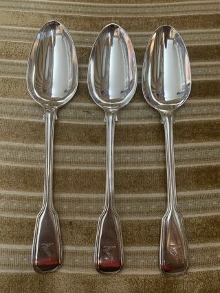 Set Of 3 Silver Tablespoons London 1839 By Mary Chawner Lady Silversmith 274g
