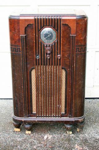 Rare 1935 Rogers - Majestic Antique Art Deco Console Radio