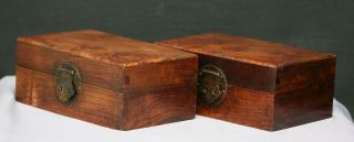 Antique Chinese Hard Wood Scholar ' s Boxes Possibly Huanghuali c1800s 2