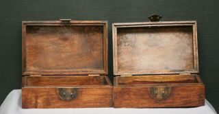 Antique Chinese Hard Wood Scholar ' s Boxes Possibly Huanghuali c1800s 3