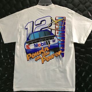 Vintage 1998 Jeremy Mayfield Nascar T Shirt 12 Mobile Racing Mens Large White 2
