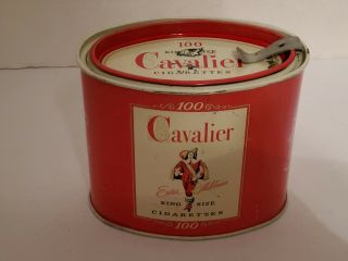Vtg Cavalier King Size Cigarettes Tin R.  J.  Reynolds Co.  Factory No.  1.