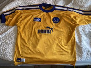 Derby County 1997 1998 Away Yellow Puma Vintage Shirt Jersey Size Xxl