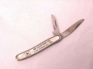 Vintage Advertising Pocket Knife John Deere ERB Equipment Co Cape Girardeau MO 3