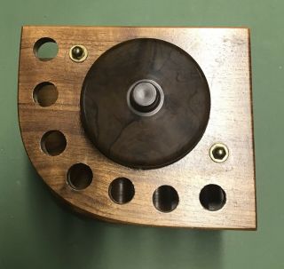 Vintage Wood Pipe Holder Holds 7 Pipes,  And Has Humidor With It