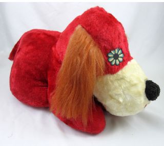 Red Plush Dog Stuffed Toy Made In Usa Vintage 1960s Capitol Toy Company 15 Inch