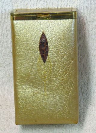 Princess Gardner Vintage Gold Leather Cigarette Case W/flip - Top -