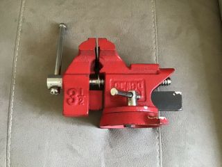 Vintage Sears 3 1/2 Inch Swivel Bench Vise With Anvil,  Made In Taiwan