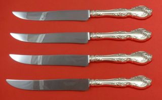 Melrose By Gorham Sterling Silver Steak Knife Set 4pc Large Texas Sized Custom