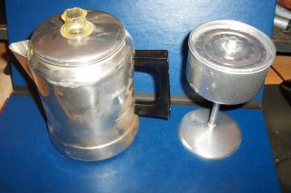 Vintage 7 Cup Comet Aluminum Percolator Coffee Pot Camping Complete Preown