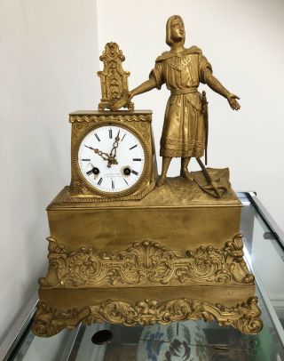 Antique Louchet French Gilt Bronze Clock - Silk Escapement - 1870