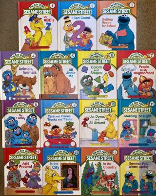 Complete Set 1 - 15 Vintage On My Way With Sesame Street Books Jim Hensen 1989