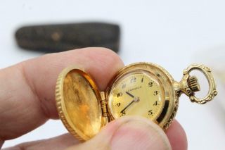 Vintage Caravelle Pendant Pocket Watch Gold Toned Runs