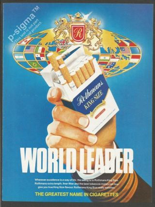 Rothmans Cigarettes 1982 Vintage Print Ad