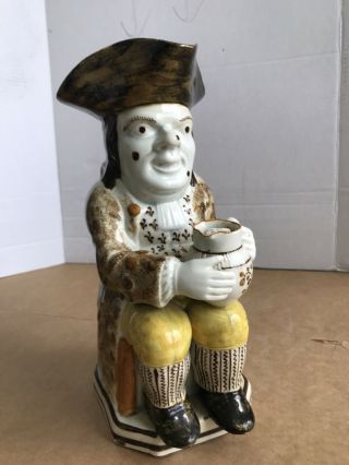 Antique Large Toby Jug Seated Holding Pitcher