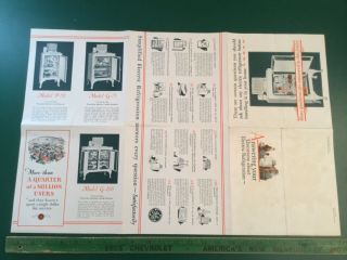 1929 Big Vintage General Electric Ge Monitor Top Refrigerator Art Deco Brochure