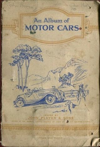 Tobacco Card Album & Cards,  John Player,  Motor Cars,  Vehicles,  1st Series,  1936
