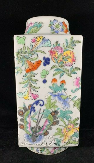 Chinese Antique Famille Rose Porcelain Vase With Butterfies and Flowers 2