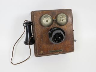 Antique Oak Wooden Stromberg Carlson Telephone Phone Rochester Ny Usa
