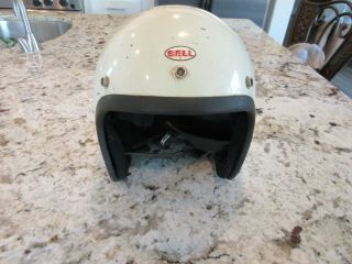 Vintage 1968 White Bell Toptex Motorcycle Helmet 7 1/4