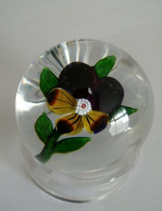 Fine Antique Baccarat Dupont Type Iii Pansy Paperweight