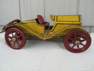 Antique Vintage A C Gilbert Clockwork Tin Lithograph Stutz Race Car,  Circa 1914