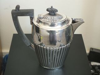 Antique Victorian Solid Silver Coffee Pot With Ebonised Handle & Knop - Chester