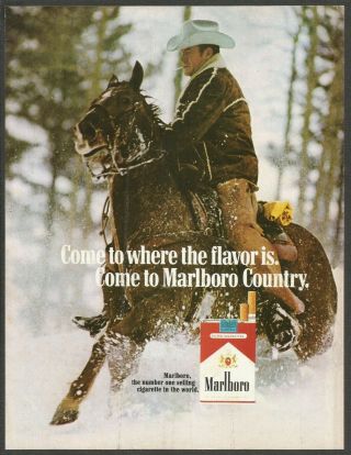 Marlboro Cigarettes - 1980 Vintage Print Ad