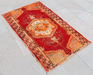 Turkish Rug 34  X56  Vintage Old Anatolian Carpet 87x144cm