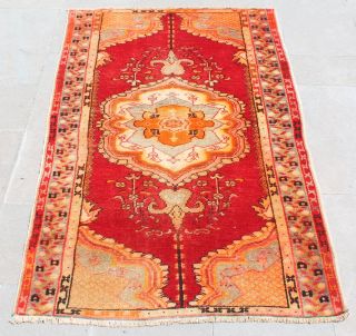 Turkish Rug 34  x56  Vintage Old Anatolian Carpet 87x144cm 2