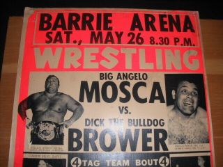 Vintage Wrestling Poster Mosca Brower Lady Wrestlers Rachel Dubois more Barrie 2