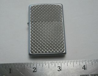 Vintage 2002 Zippo Lighter Brushed Chrome Finish & Plain Diamond Plate Panel
